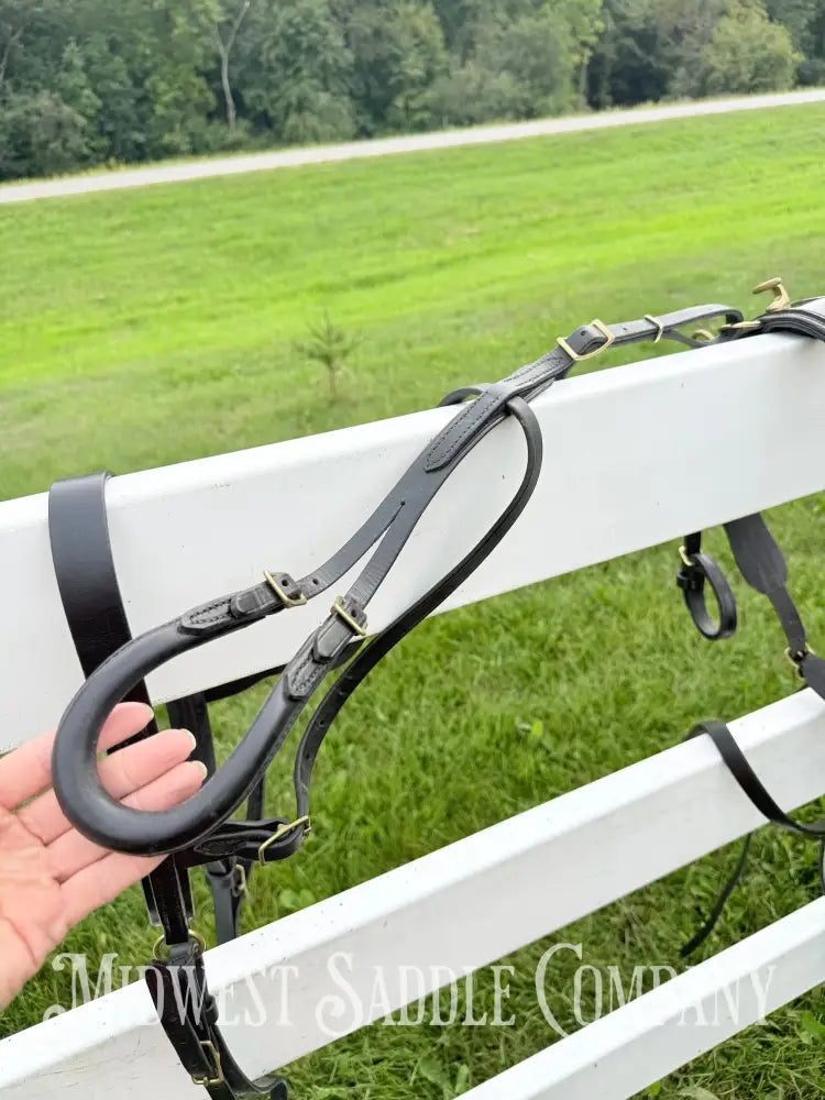 Leather Class A Miniature Horse Padded Driving Harness Brass Hardware - Driving Harness