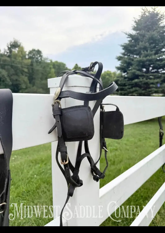 Leather Pony Driving Harness Brass Color Hardware - Driving Harness