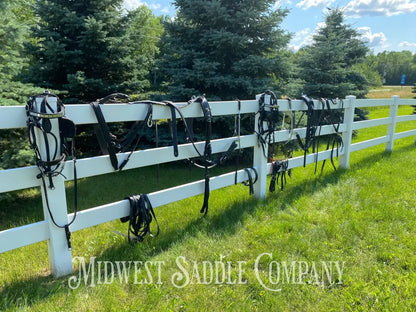 Light Horse Team Leather Driving Harnesses - Show / Parade Harness
