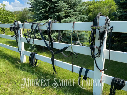 Light Horse Team Leather Driving Harnesses - Show / Parade Harness