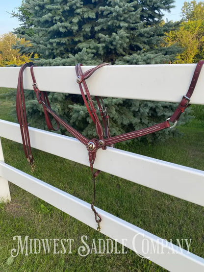 Like New Weaver Leather Texas Star Complete Tack Set - Nwot Horse Headstall Breast Collar Reins