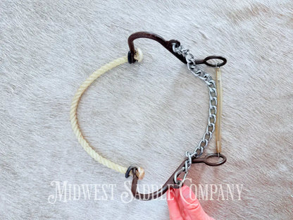 Little S Rope Nose Hackamore Full Horse Size Bit