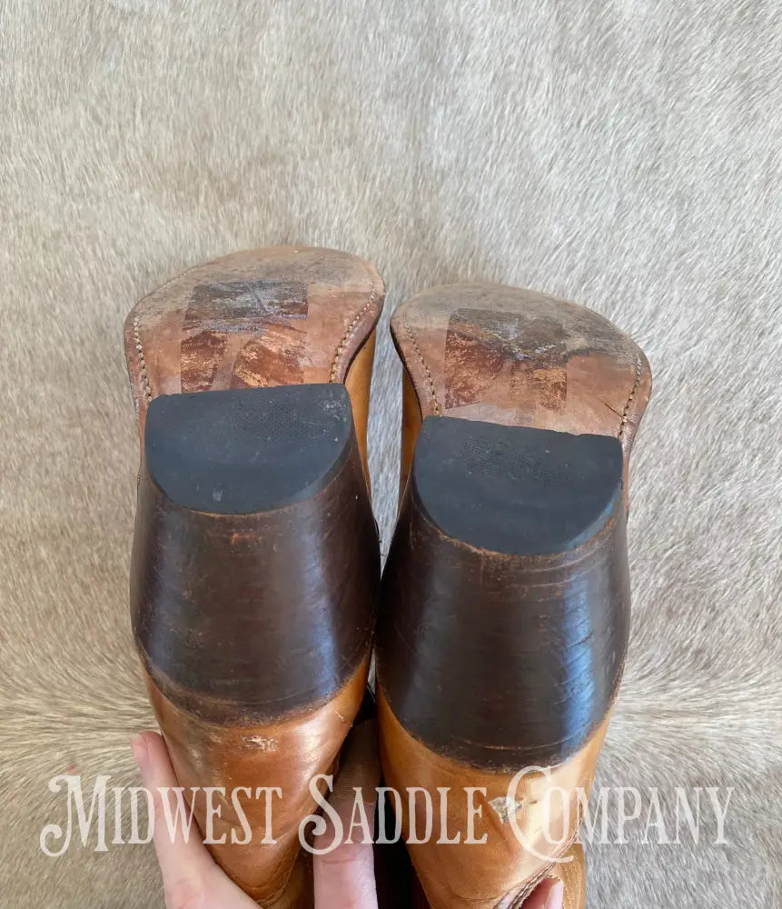 Men’s Frye Vintage Stitch Western Cowboy Boots Cognac Brown Leather - Size 10 1/2 D