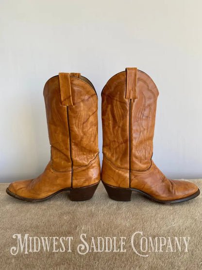 Men’s Frye Vintage Stitch Western Cowboy Boots Cognac Brown Leather - Size 10 1/2 D