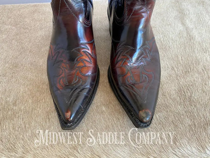 Vintage Texas Brand Western Leather Cowboy Boots - Mahogany Red Brown Men’s 10 1/2 D