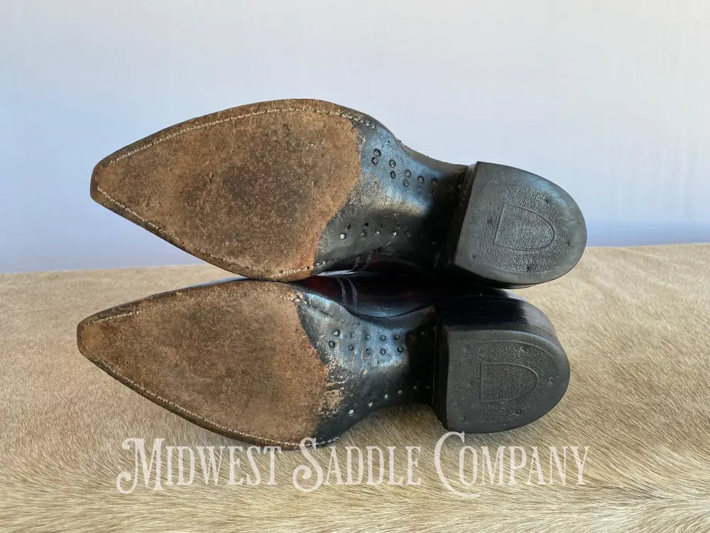 Vintage Texas Brand Western Leather Cowboy Boots - Mahogany Red Brown Men’s 10 1/2 D