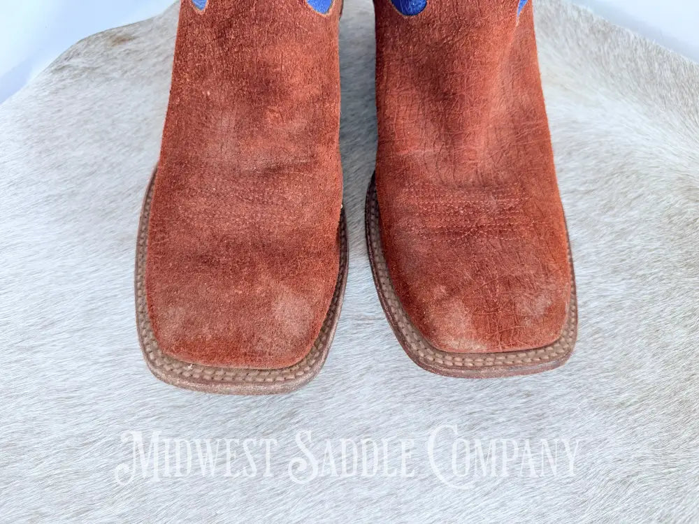 Men’s Twisted X Work Boot Cognac R/O Hippo Square Toe MRSL034 - Size 12 EE Western Boots