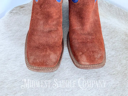 Men’s Twisted X Work Boot Cognac R/O Hippo Square Toe MRSL034 - Size 12 EE Western Boots