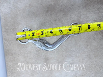 Metalab Partrade Engraved Western Low Port Grazing Bit Curved Shank 5” - Bit