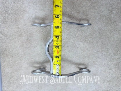 Metalab Partrade Engraved Western Low Port Grazing Bit Curved Shank 5” - Bit