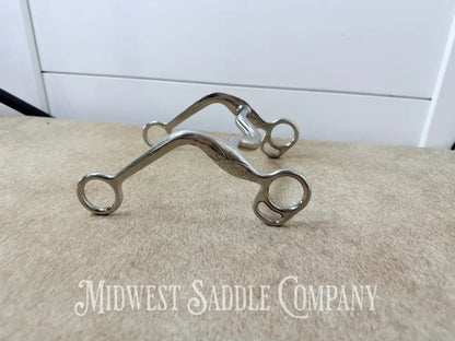Metalab Partrade Engraved Western Low Port Grazing Bit Curved Shank 5” - Bit