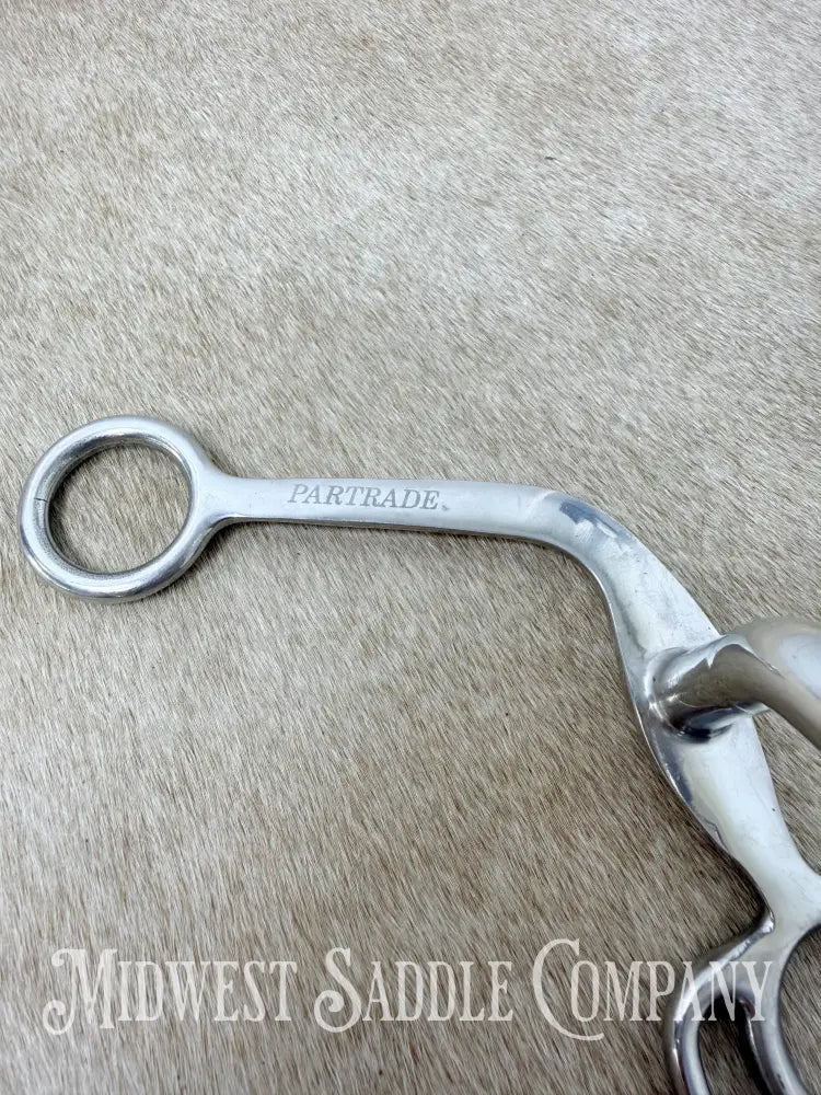 Metalab Partrade Engraved Western Low Port Grazing Bit Curved Shank 5” - Bit