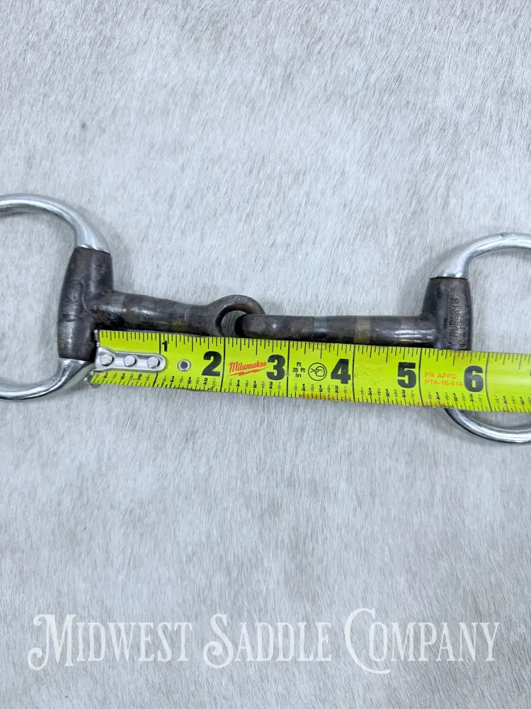 Monty Roberts Join Up Sweet Iron Copper Inlay Thick Snaffle Bit 5” Bit