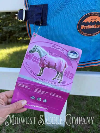 New 60” Weatherbeeta Airflow Pony Fly Sheet UV Protection Standard Neck - Bright Blue Navy & Orange - Fly Sheet
