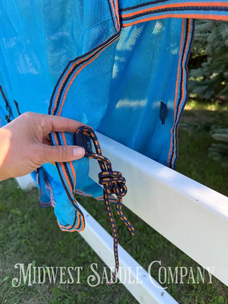 New 60” Weatherbeeta Airflow Pony Fly Sheet UV Protection Standard Neck - Bright Blue Navy & Orange - Fly Sheet