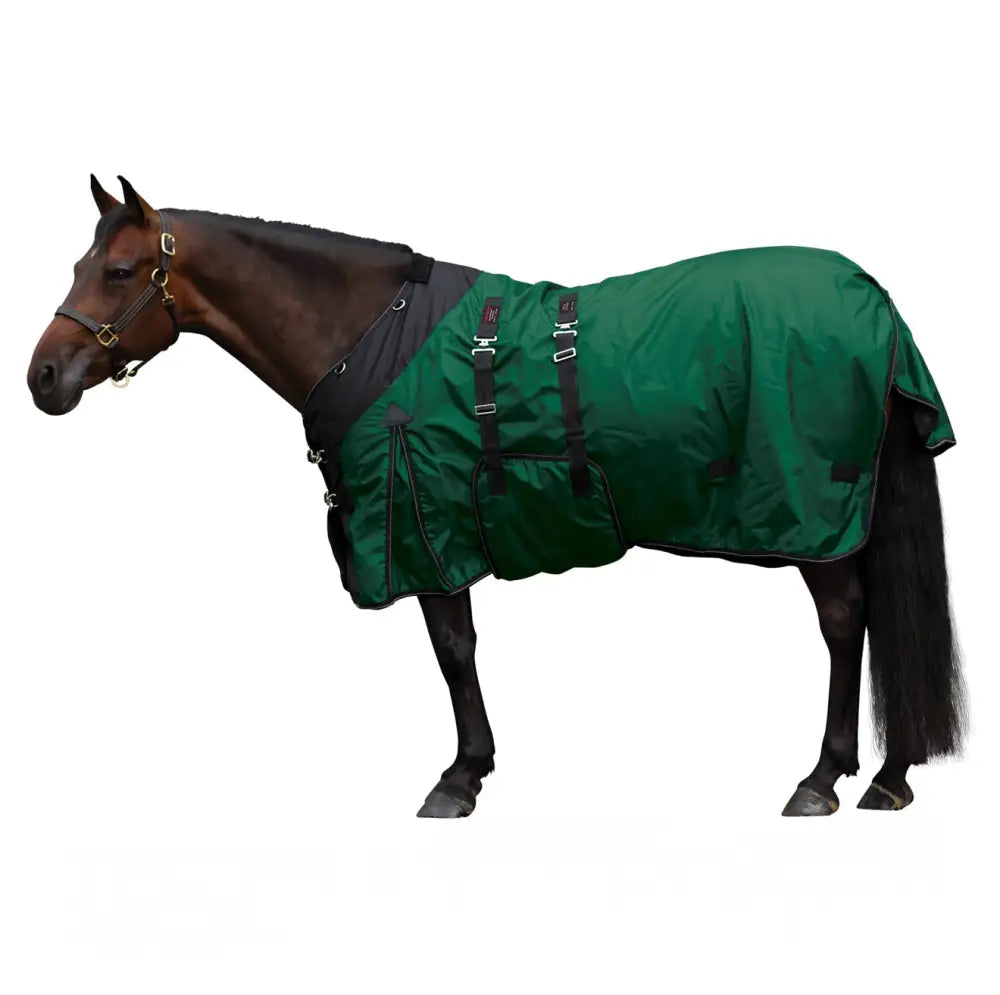 New 72” Schneider’s Stormshield Contour Collar Extreme Bellyband Medium Weight Turnout Blanket Hunter Green Turnout