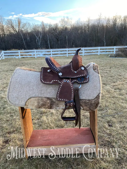 New 8” Chocolate Buckstitch Youth Western Barrel Saddle