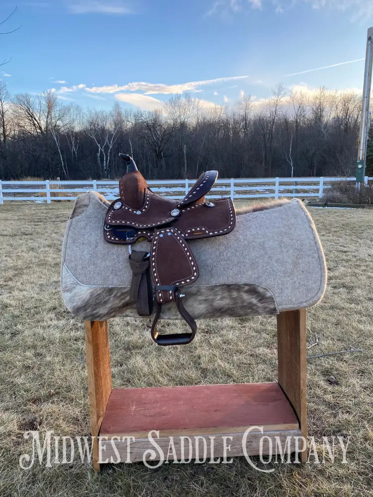 New 8” Chocolate Buckstitch Youth Western Barrel Saddle