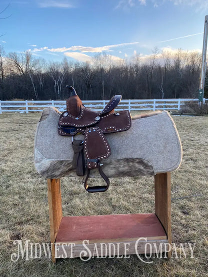 New 8” Chocolate Buckstitch Youth Western Barrel Saddle