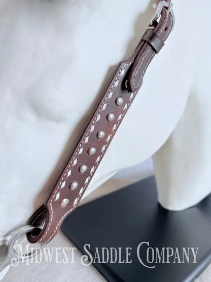 New Buckstitch Dot Western Headstall & Bikini Breast Collar Hair-on-Hide Full Horse Size Tack Set