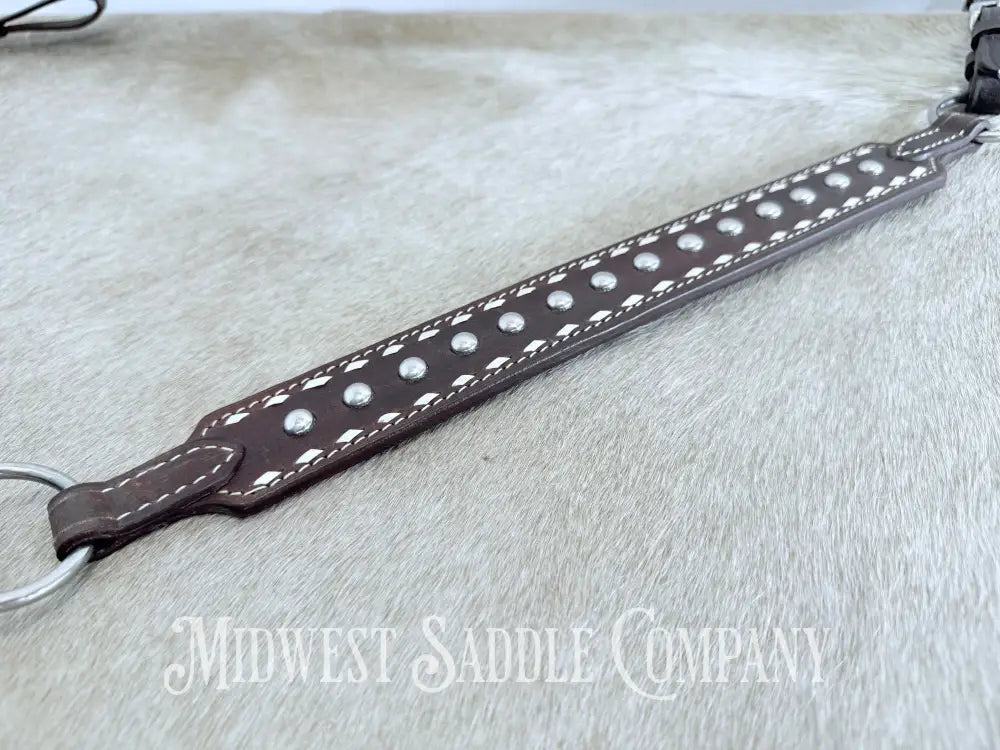 New Buckstitch Dot Western Headstall & Bikini Breast Collar Hair-on-Hide Full Horse Size Tack Set