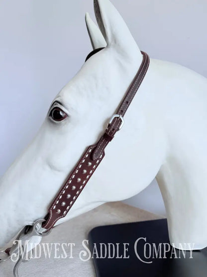 New Buckstitch Dot Western Headstall & Bikini Breast Collar Hair-on-Hide Full Horse Size Tack Set
