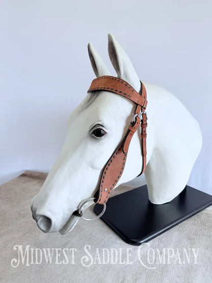 New Chocolate Buckstitch Western Headstall & Breast Collar Tack Set Rough-out Leather Tack Set