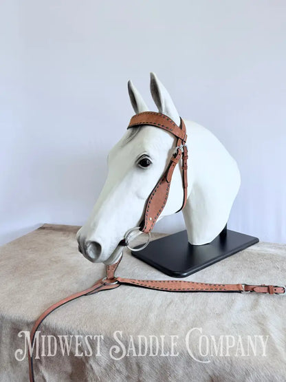 New Chocolate Buckstitch Western Headstall & Breast Collar Tack Set Rough-out Leather Tack Set