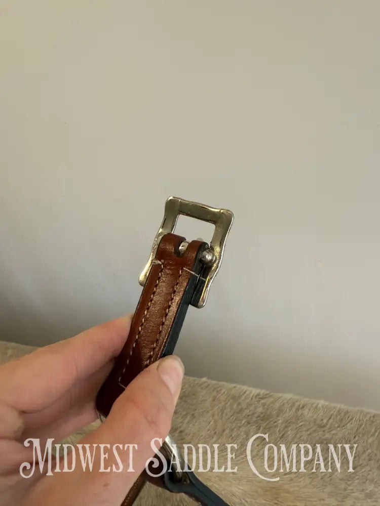 Classic White Buckstitch Western Leather Halter - Average Horse Size Halter