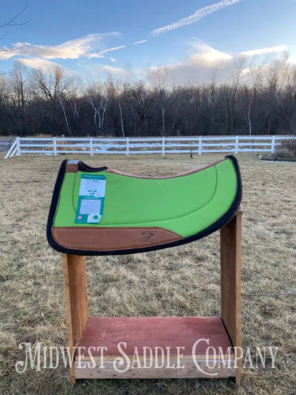 New Diamond Wool Contoured Round Saddle Pad - 30X30 1” Neon Lime Green