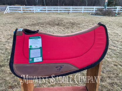 New Diamond Wool Contoured Round Saddle Pad - 32X30 1” Vibrant Red
