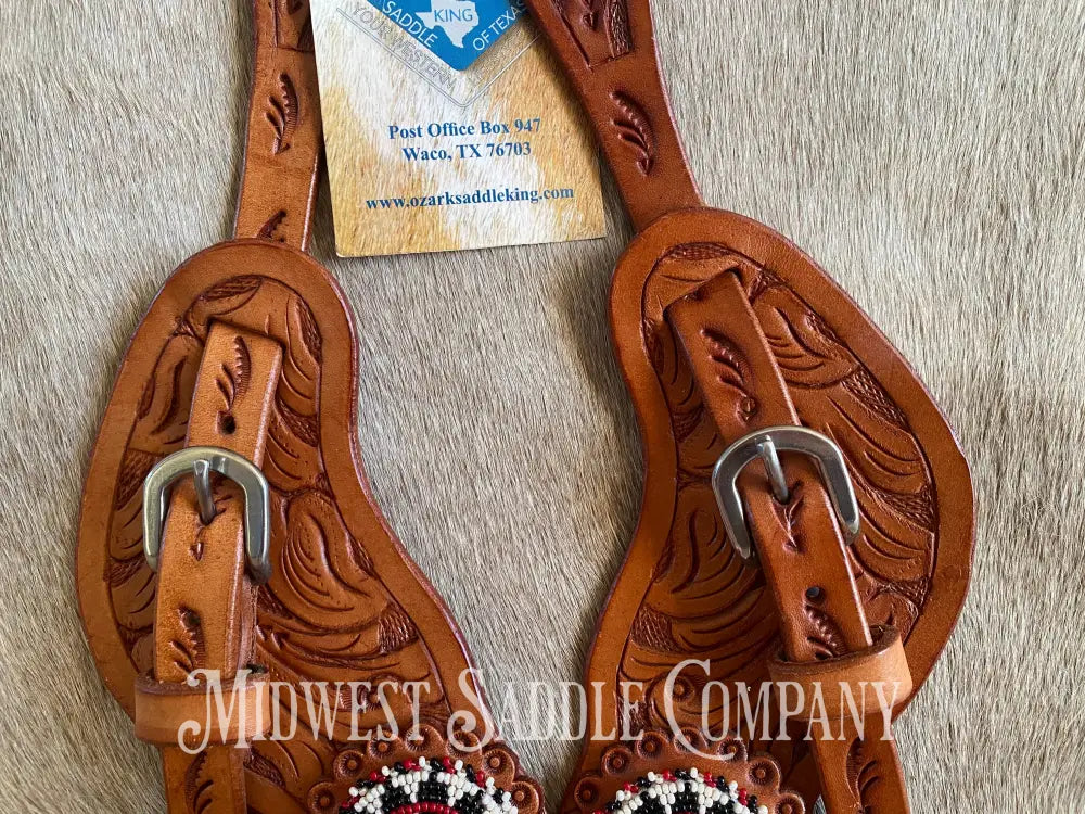 New Ozark Leather Beaded Star Show Spur Straps Western Spurs