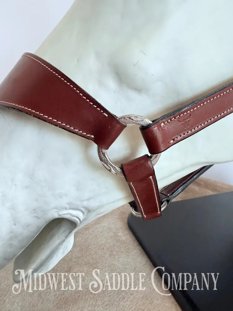 Stitched Leather Western Bronc Halter - Large Horse Size Halter