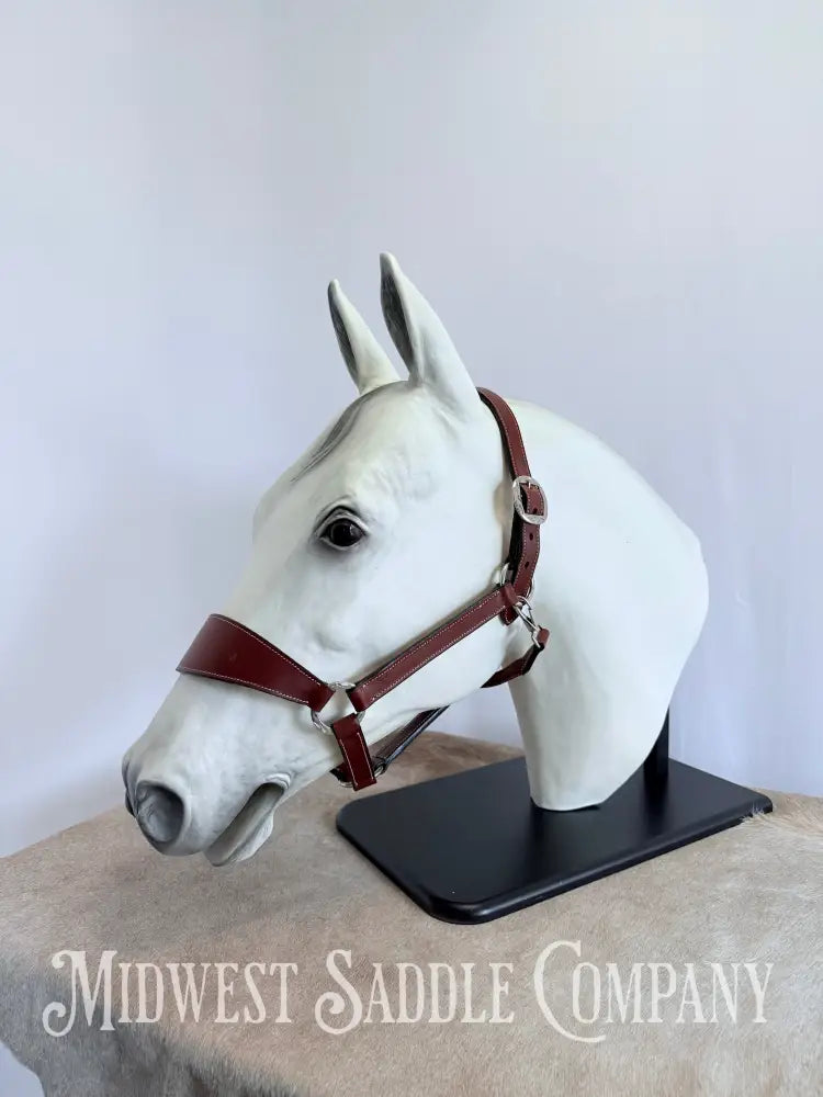 Stitched Leather Western Bronc Halter - Large Horse Size Halter