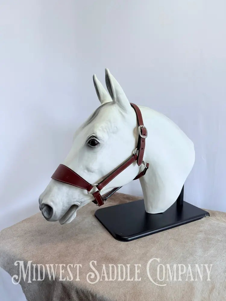 Stitched Leather Western Bronc Halter - Large Horse Size Halter