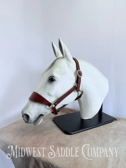 Stitched Leather Western Bronc Halter - Large Horse Size Halter