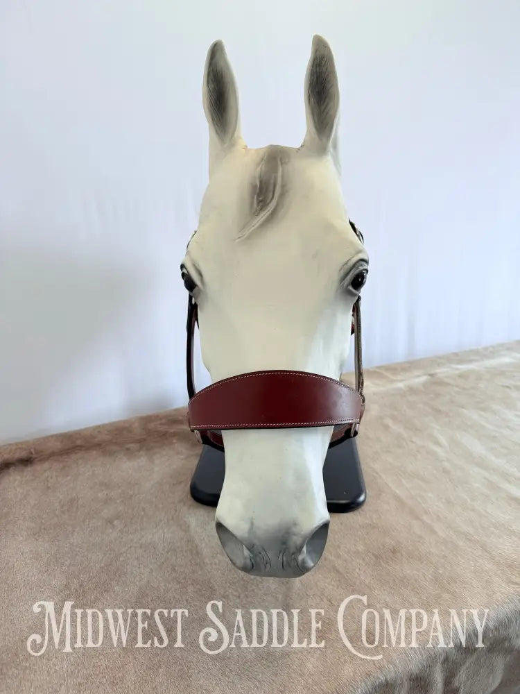 Stitched Leather Western Bronc Halter - Large Horse Size Halter
