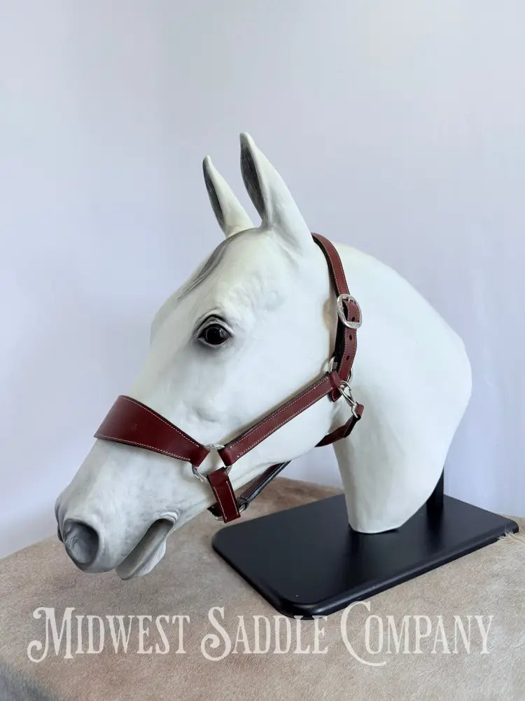 Stitched Leather Western Bronc Halter - Large Horse Size Halter