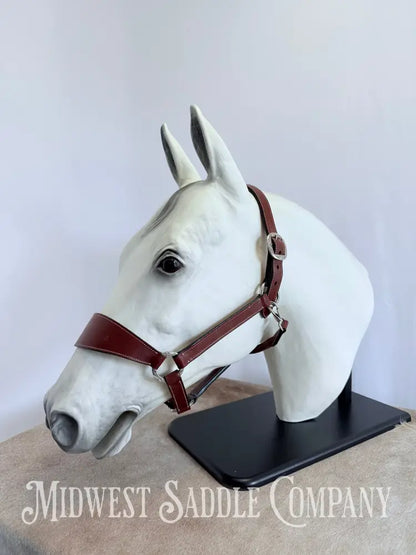 Stitched Leather Western Bronc Halter - Large Horse Size Halter