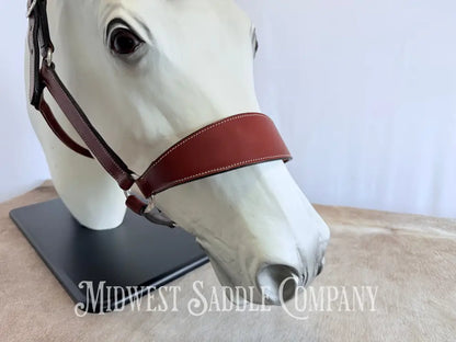 Stitched Leather Western Bronc Halter - Large Horse Size Halter