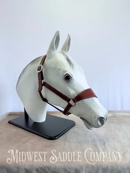 Stitched Leather Western Bronc Halter - Large Horse Size Halter