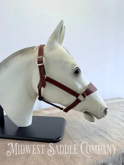 Stitched Leather Western Bronc Halter - Large Horse Size Halter