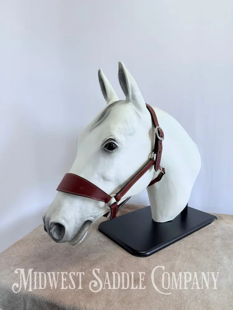 Stitched Leather Western Bronc Halter - Large Horse Size Halter