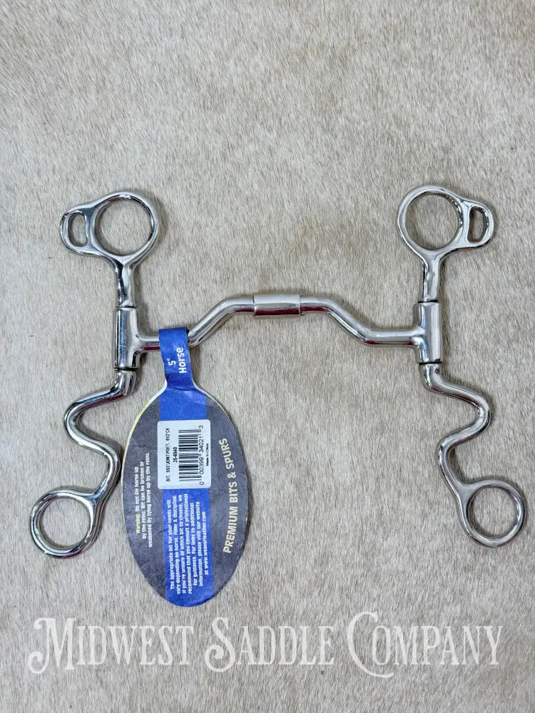 New Weaver Stainless Steel Jointed Swivel Medium Port Mouth Futurity Bit 5” - Bit