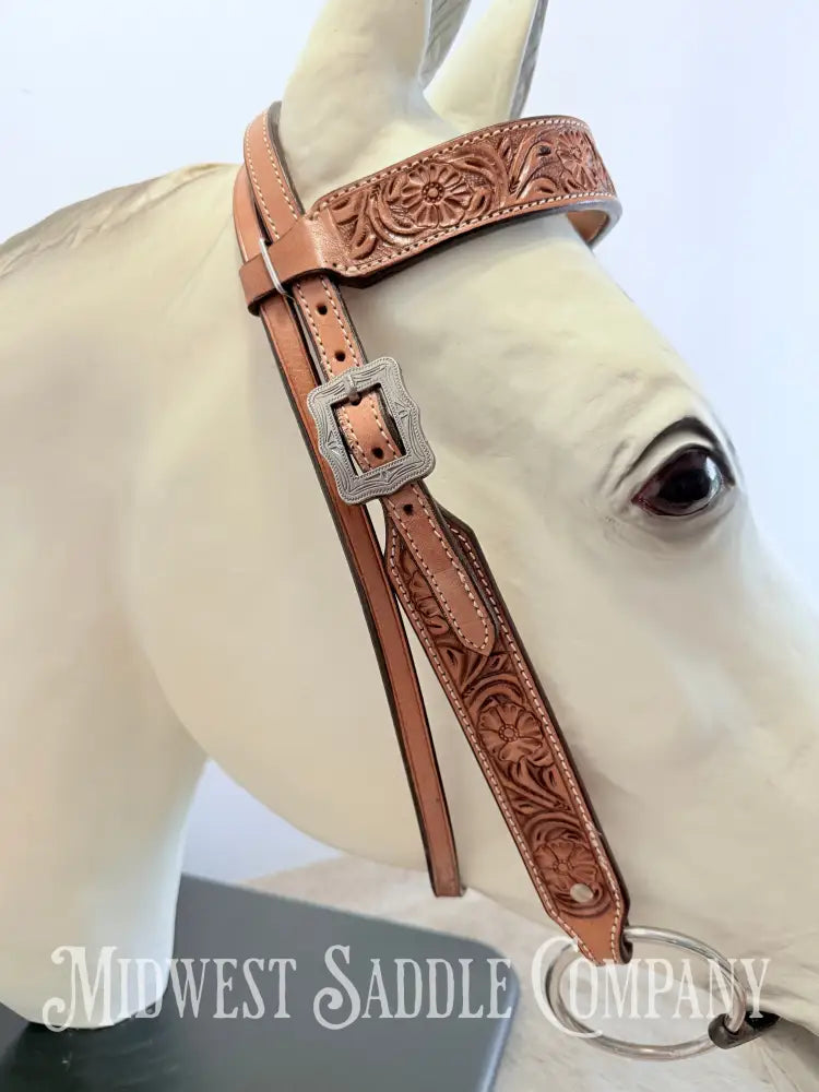 New Western Saddlery Headstall and Breast Collar Set Floral Leather Tooling Tack Set
