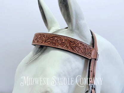 New Western Saddlery Headstall and Breast Collar Set Floral Leather Tooling Tack Set
