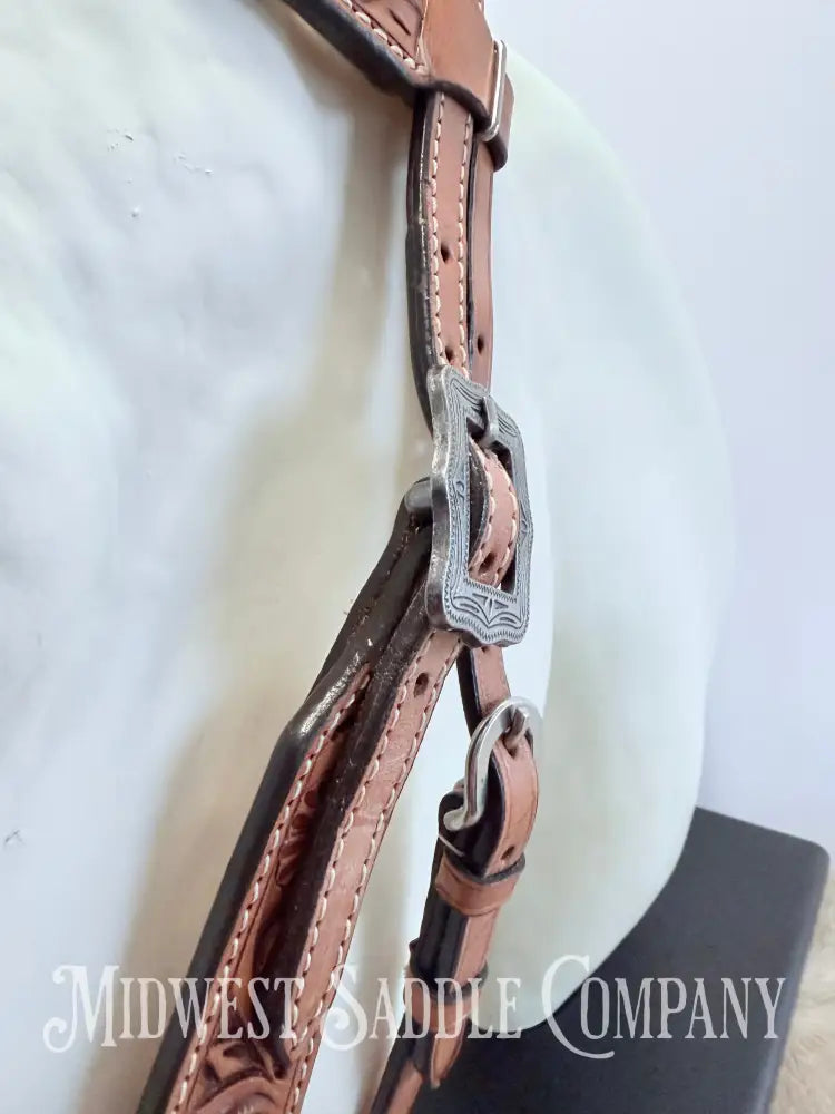 New Western Saddlery Headstall and Breast Collar Set Floral Leather Tooling Tack Set