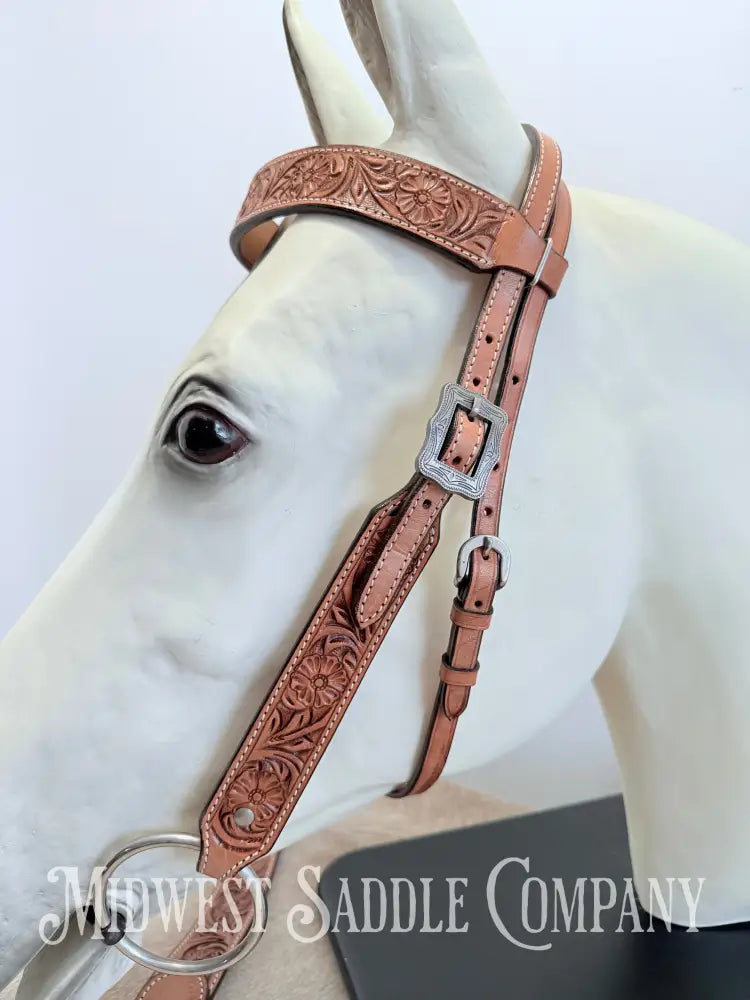 New Western Saddlery Headstall and Breast Collar Set Floral Leather Tooling Tack Set