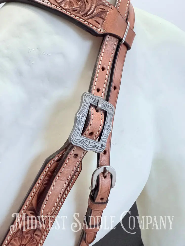 New Western Saddlery Headstall and Breast Collar Set Floral Leather Tooling Tack Set
