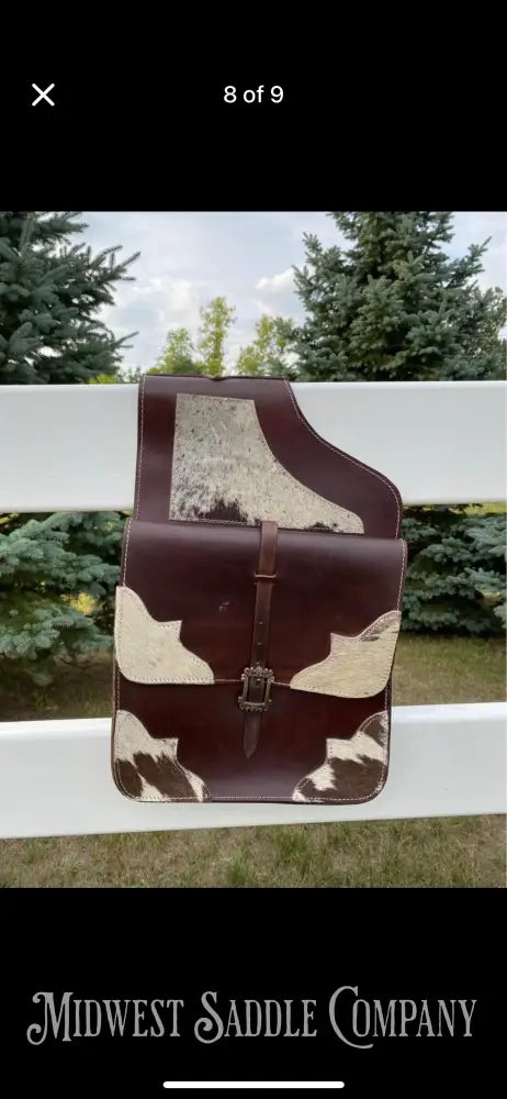 NWT Hair-On Cowhide Leather Western Horse Saddle Bags Saddle Bags
